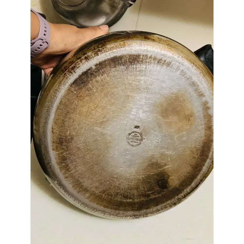 Vintage Farberware 12 Inch Skillet Pan Aluminum Clad Stainless Steel No Handle